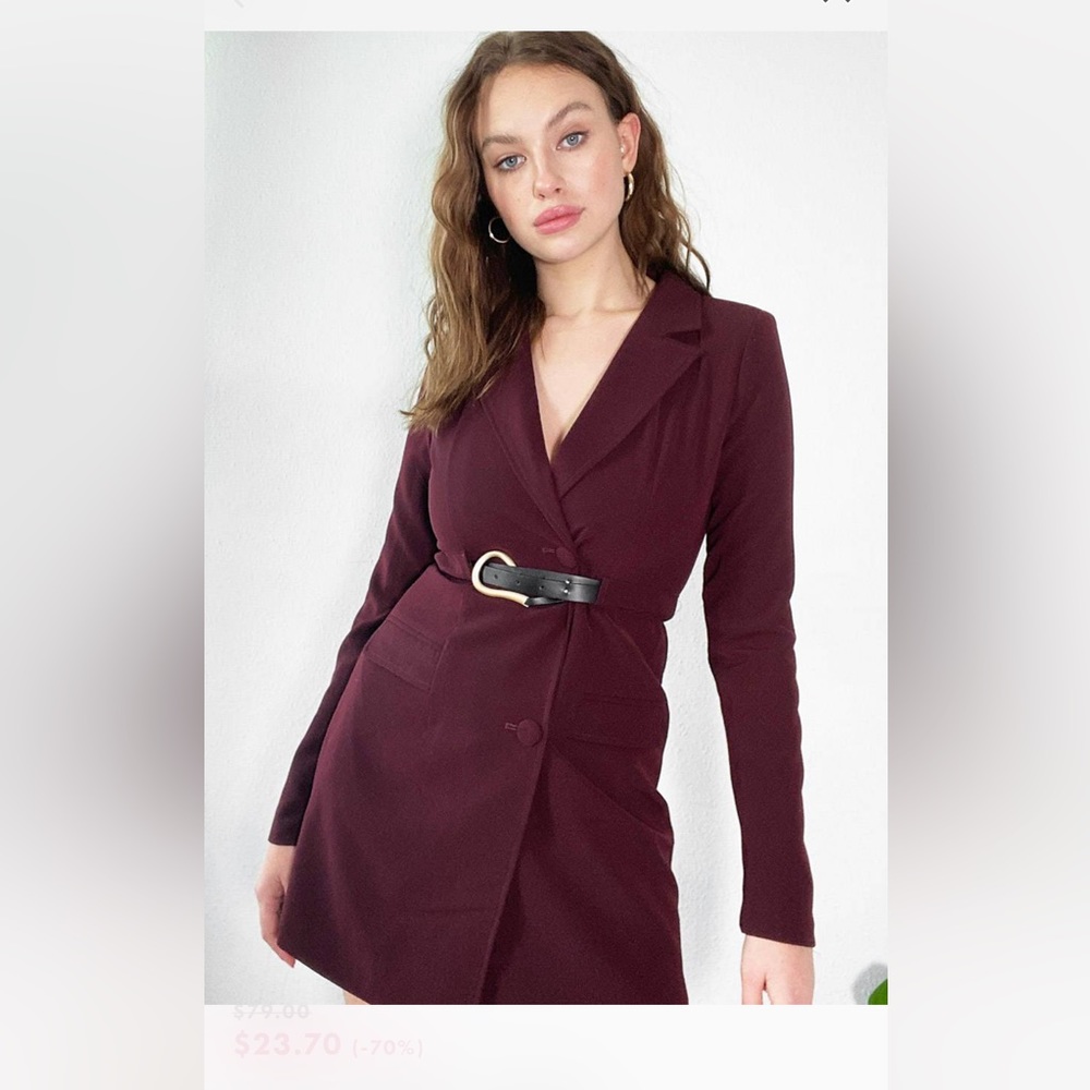 ASOS Tall Burgundy Blazer Dress